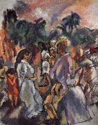 Jules Pascin Composition of picture of Cuba oil